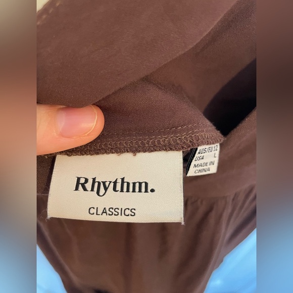 Rhythm Classic Tiered Mini Dress in Chocolate - Picture 4 of 6